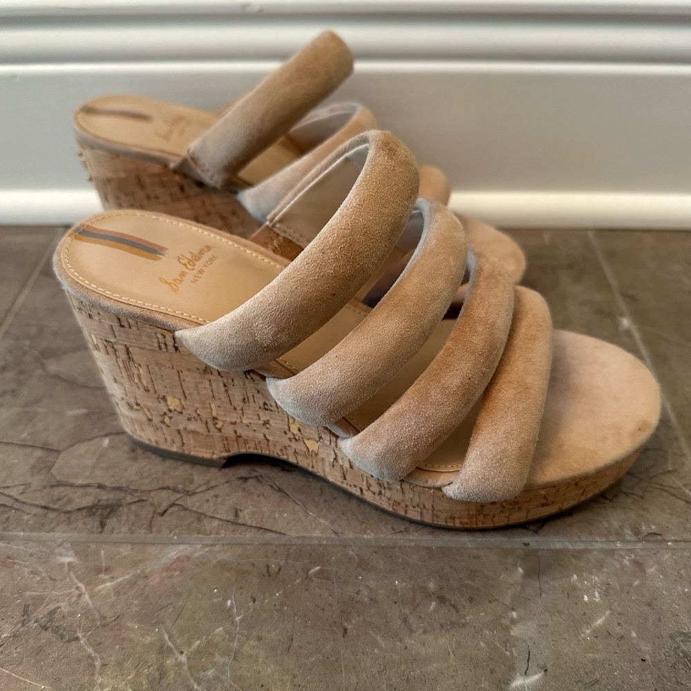 Sam Edelman Tan Cork Wedge Heels